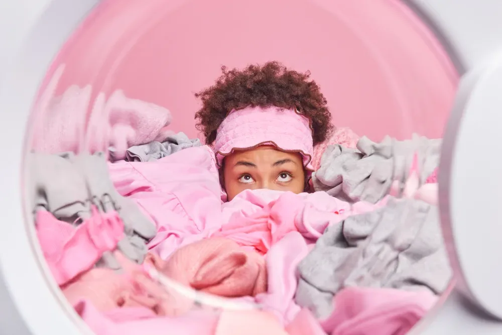 Late-night laundry piling up