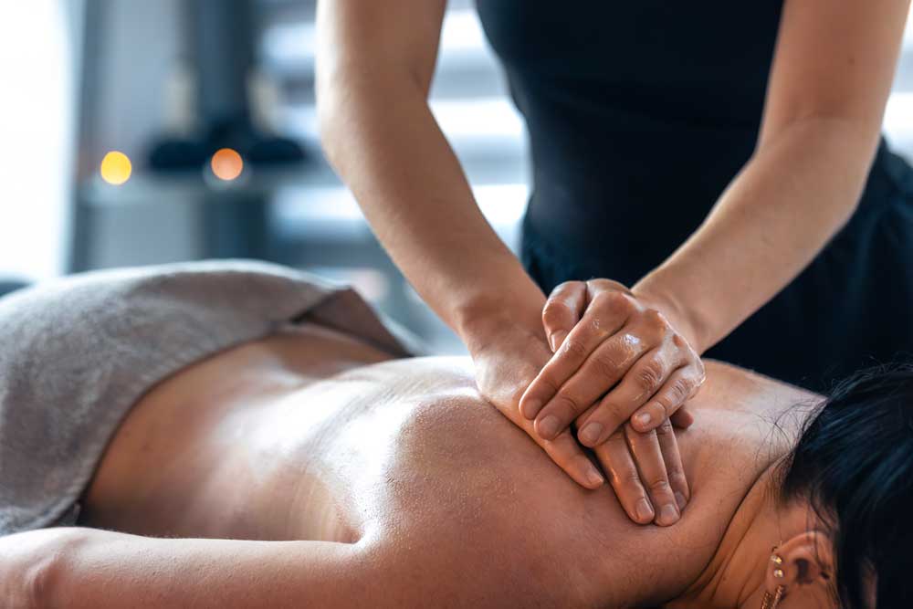 Massage therapist at work